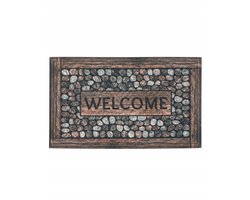 Lima Deurmat 45x75 cm Welcome Stenen - Antislip Rubber