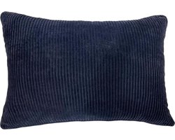 Lime-Light Vloerkussen Rib Zwart 100x70 cm