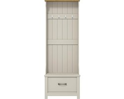 Limestone Hall Unit - Entrance Bench with Coat Rack and Storage Cabinet (Light Grey) - Galano halmeubel met kapstok