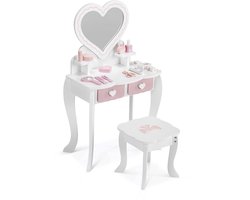 Limitless living Kaptafel Kind - Roze Make-up Tafel voor Meisjes - Inclusief Stoel en Spiegel