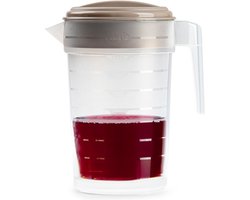 Limonade of water serveer kan - 2 Liter inhoud - transparant/beige - met deksel - kunststof