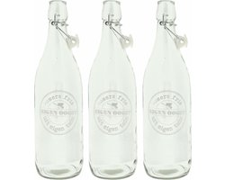 Limonadefles - Sapfles - Waterfles - 1 Liter - 8 x 30 cm - 3 Stuks