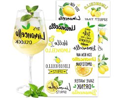 Limoncelo Stickers - Citroen Decoratie - Glazen Versieren - Rub On Transfer - 13 stuks - Geel