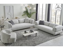 Lina® Bonny Bankstel Grijs - 3+2+1 Zitsbank - Linnen - Gratis Bezorging en Montage