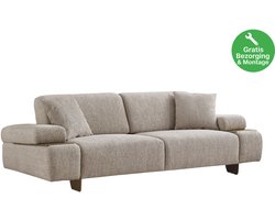Lina® Dear Bankstel Beige - 3 Zitsbank - Linnen - Gratis Bezorging en Montage