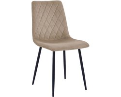 Lina® Elisia Eetkamerstoel - Beige - Velvet