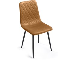 Lina® Elisia Eetkamerstoel - Okergeel - Velvet