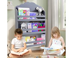 Lina® Kinderboekenkast - Boekenkast - Boekenrek - 3 Niveaus - Grijs