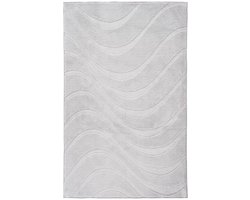 Lina Luxe Badmat – Fluffy - Hotelkwaliteit – Wasbaar & Anti-slip – 100% Polyester, Soft Touch – Zilver- 40x60 CM