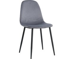 Lina® Napoli Eetkamerstoel - Grijs - Fluweel - Velvet