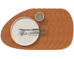 LIND DNA Nupo placemat set van 6 curve 37x44cm nature