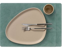 LIND DNA Placemats Hippo - Leer - Pastel Green - 45 x 35 cm - 2 Stuks