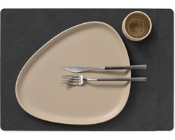 LIND DNA Placemats Nupo - Leer - Black - 45 x 35 cm - 2 Stuks