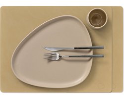LIND DNA Placemats Nupo - Leer - Khaki - 45 x 35 cm - 2 Stuks