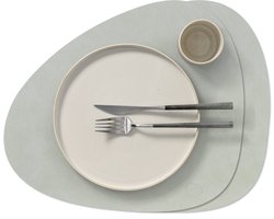 LIND DNA Placemats Nupo - Leer - Metallic - Curved - 44 x 37 cm - 2 Stuks