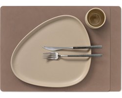 LIND DNA Placemats Nupo - Leer - Truffle - 45 x 35 cm - 2 Stuks