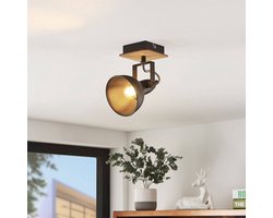 Lindby - buitenspot - 1licht - Staal, hout - H: 14 cm - E14 - zwart, licht hout