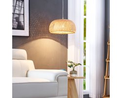 Lindby - hanglamp - 1licht - Bamboe - E27 - hel hout