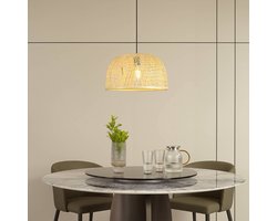 Lindby - hanglamp - 1licht - Bamboe - E27 - licht hout