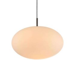 Lindby - hanglamp - 1licht - Ijzer, glas - H: 24 cm - E27 - satijn nikkel, opaal wit