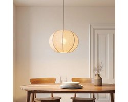 Lindby - Hanglamp - 1licht - Linnen, metaal - H: 35 cm - E27 - beige