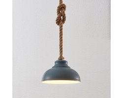 Lindby - hanglamp - 1licht - Metaal, touw - E27 - beton
