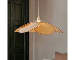 Lindby - hanglamp - 1licht - Rotan - E27 - crème, licht hout
