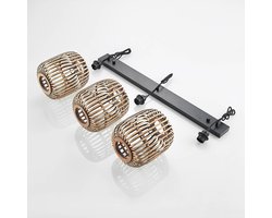 Lindby - Hanglamp - 3 lichts - Hout, metaal - H: 25 cm - E27 - natuur