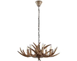 Lindby - hanglamp - 6lichts - Polyester, staal - H: 30 cm - E14 - bruin