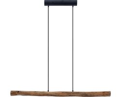 Lindby - Hanglampen- met dimmer - 1licht - IJzer, eucalyptushout - H: 5.5 cm - matzwart, hout - Inclusief lichtbron