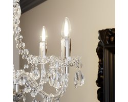 Lindby - kroonluchter - 5lichts - Acryl, metaal - H: 58 cm - E14 - helder, chroom