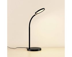 Lindby - LED bureaulamp- met dimmer - 1licht - kunststof, ijzer, siliconen - H: 35 cm - zwart - Inclusief lichtbron