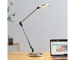 Lindby - LED bureaulamp- met dimmer - 1licht - kunststof, metaal - H: 46.5 cm - zilver, zwart - Inclusief lichtbron