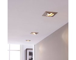 Lindby - LED downlight - 3 lichts - Kunststof, glas, metaal - H: 2.8 cm - mat nikkel, transparant - Inclusief lichtbronnen