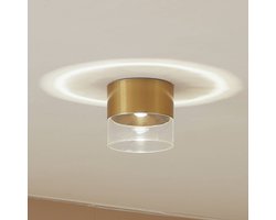 Lindby - LED plafondlamp - 1licht - Aluminium, acryl - H: 9.2 cm - goud, transparant - Inclusief lichtbron