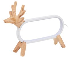 Lindby - LED tafellamp- met dimmer - CCT - 1licht - Aluminium, hout, rubber - H: 23 cm - licht hout, wit - Inclusief lichtbron