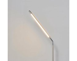 Lindby - LED vloerlamp - 1licht - Metaal - H: 163 cm - satijn nikkel - Inclusief lichtbron