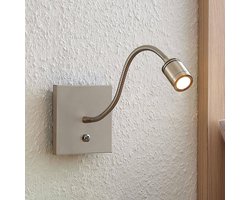 Lindby - LED wandlamp - 1licht - ijzer - nikkel satijn - Inclusief lichtbron