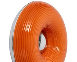 Lindby - LED wandlamp- met dimmer - 1licht - Glas, metaal - H: 11 cm - oranje, chroom - Inclusief lichtbron