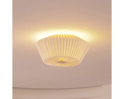 Lindby - plafondlamp - 1licht - Papier - H: 22 cm - E27 - wit