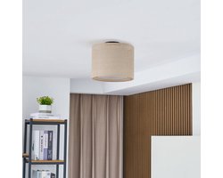 Lindby - plafondlamp - 1licht - PVC, textiel, kunststof - H: 22 cm - E27 - beige