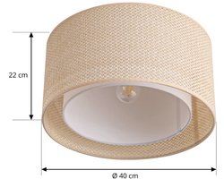 Lindby - plafondlamp - 1licht - PVC, textiel, kunststof - H: 22 cm - E27 - beige