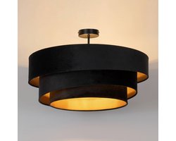 Lindby - plafondlamp - 3lichts - IJzer, textiel - H: 36.8 cm - E27 - zwart, goud