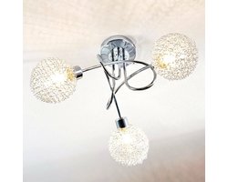 Lindby - plafondlamp - 3lichts - Metaal, glas - H: 23.5 cm - G9 - zilver, chroom