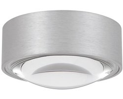 Lindby - Plafondlamp badkamer - 1licht - Aluminium, glas - H: 5 cm - grijs, transparant - Inclusief lichtbron