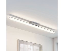 Lindby - Plafondlamp badkamer- met dimmer - Acryl, metaal - H: 5.8 cm - wit, chroom