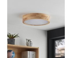 Lindby - plafondlamp hout - 3lichts - Eikenhout, kunststof - H: 8 cm - E27 - licht hout, wit