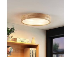 Lindby - plafondlamp hout - 4lichts - Eikenhout, kunststof - H: 8 cm - E27 - licht hout, wit