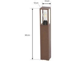 Lindby - Sokkellamp - 1licht - Aluminium, glas - H: 60 cm - E27 - roestkleurig, transparant