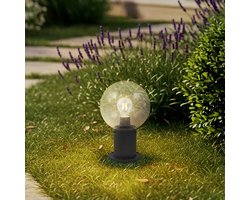 Lindby - Sokkellamp - 1licht - Glas, aluminium - H: 32 cm - E27 - transparant, zwart